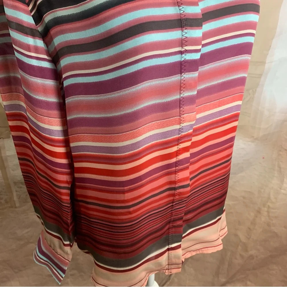 NEW Michael Star Multi Colored Collared Silk Button Down